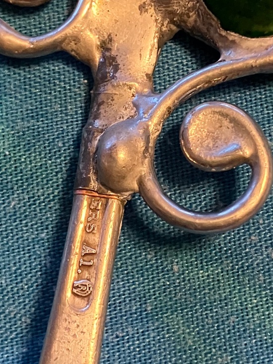 HAND HELD MIRROR, HAND MADE. HANDLE IS MADE FROM A PIECE OF VINTAGE SILVERWARE - Picture 5 of 11